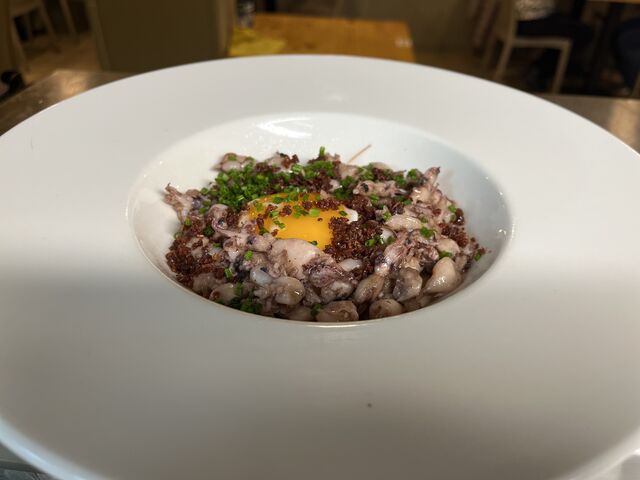 Puntillitas Salteadas con Cecina de León