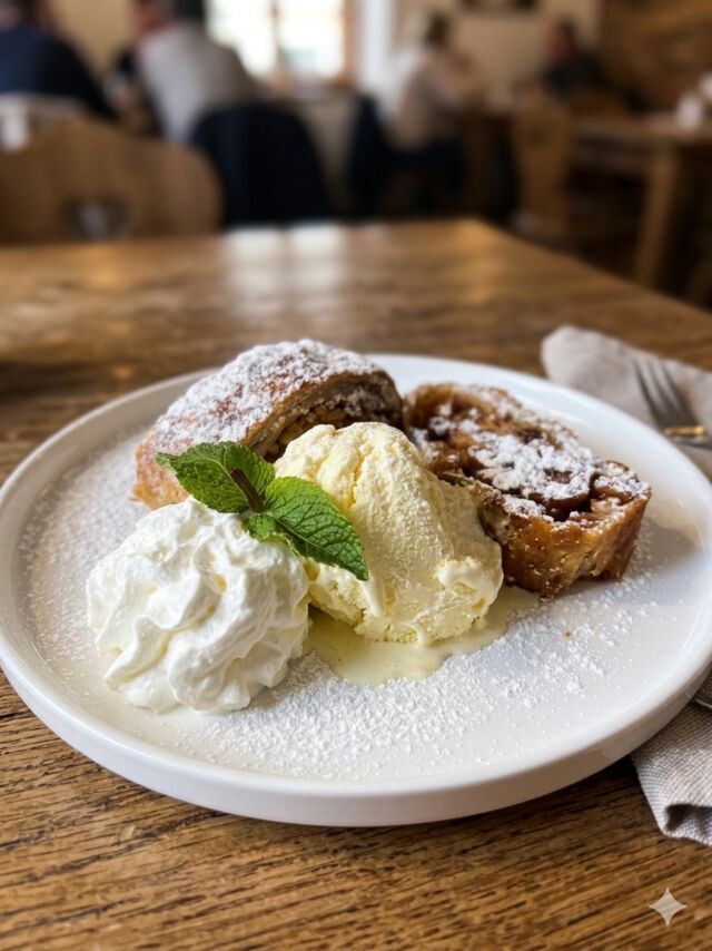 Apple Strudel with Ice Cream
