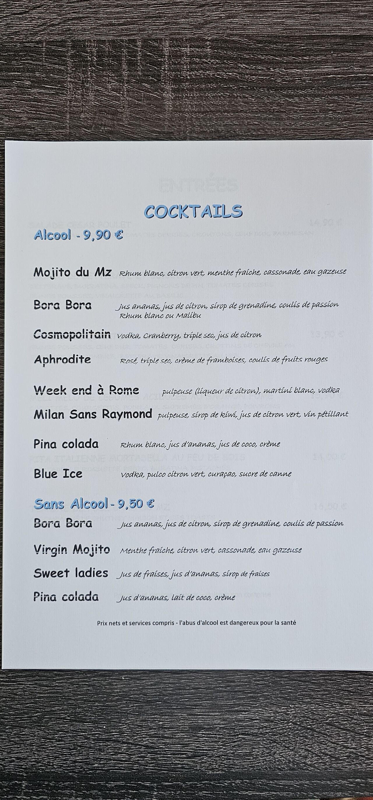 Nos cocktails maison 