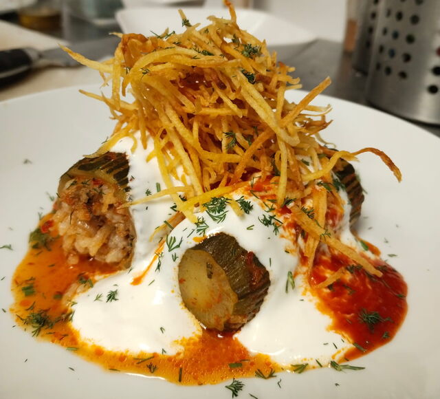 Courgette farcies au riz et viande hachées 