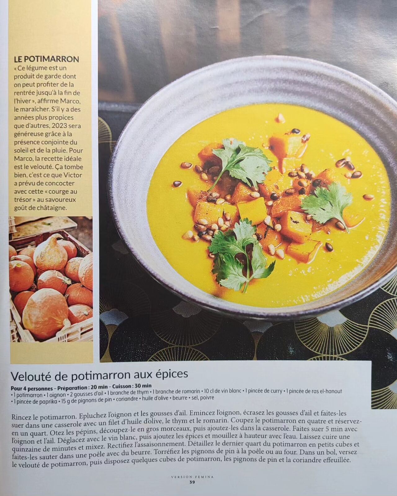 Recette du marché