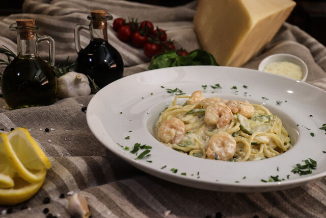 Pasta Zucchini e Gamberetti