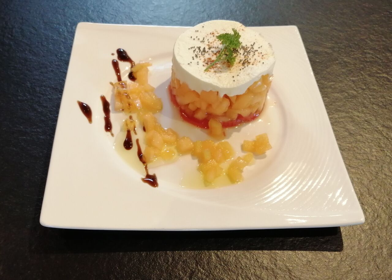 Tartare de melon et fromage frais