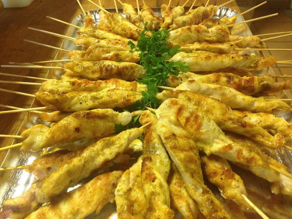Brochette de poulet curry coco