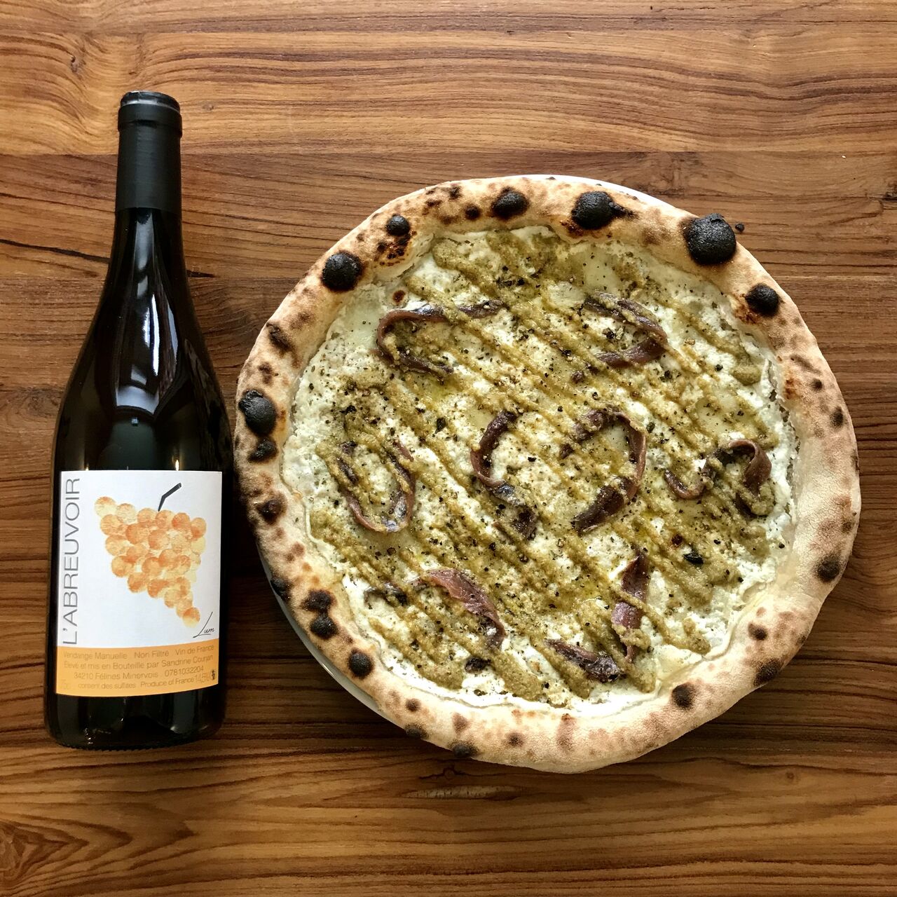 Pizza Cetawhite et Domaine de l'Abreuvoir - Mars 2022
(Restaurant Nossa, Pizzeria & Bar à vin à Sète)