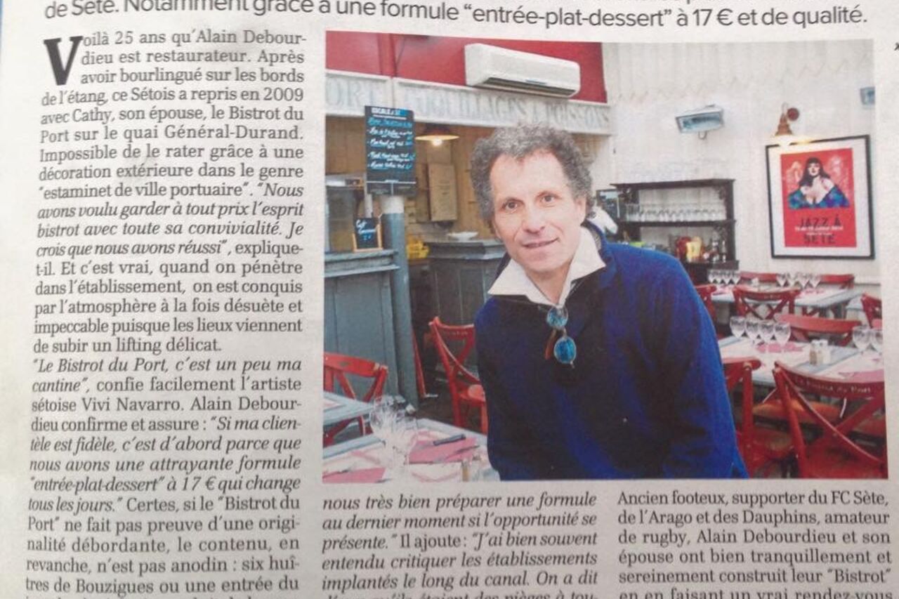Le Bistrot dans la Gazette de Sète