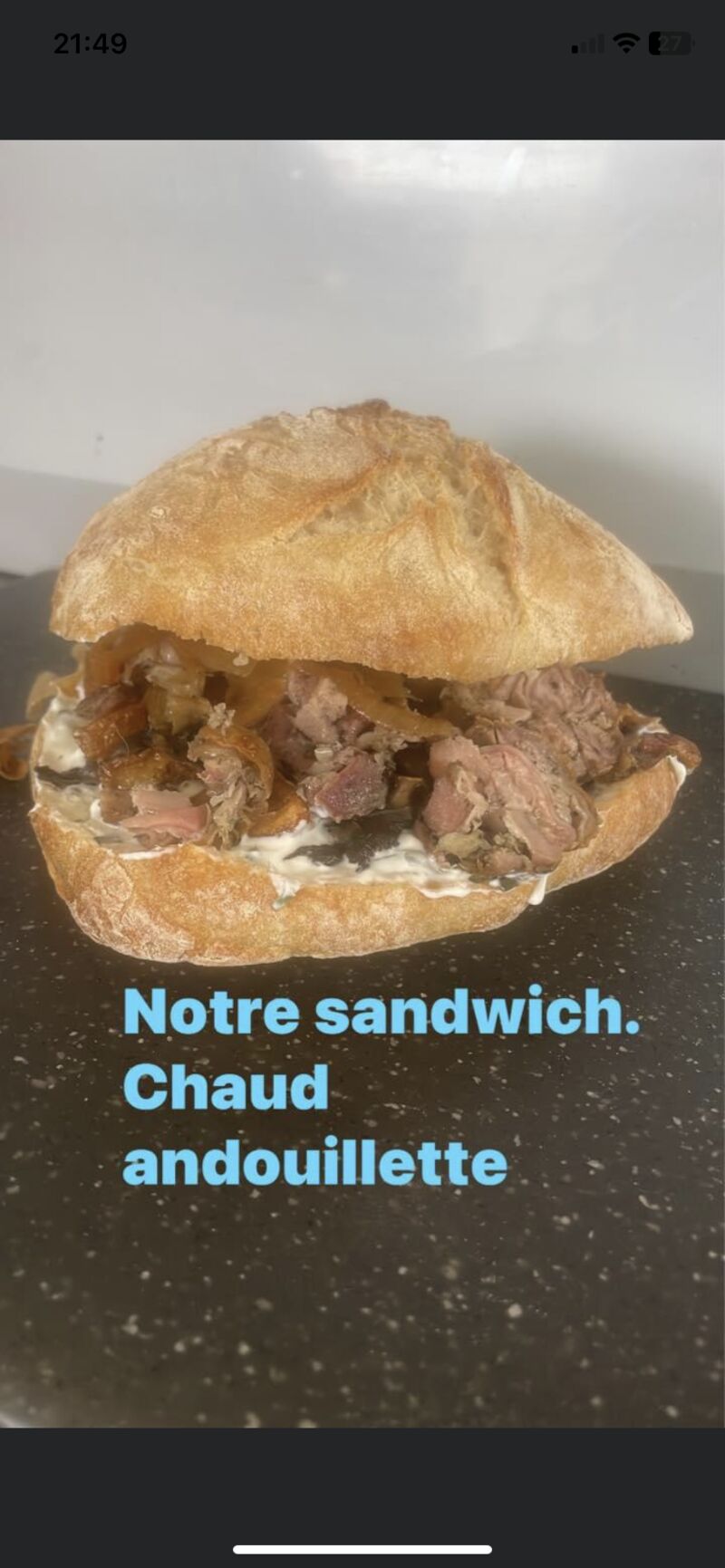 Notre sandwich chaud andouillette