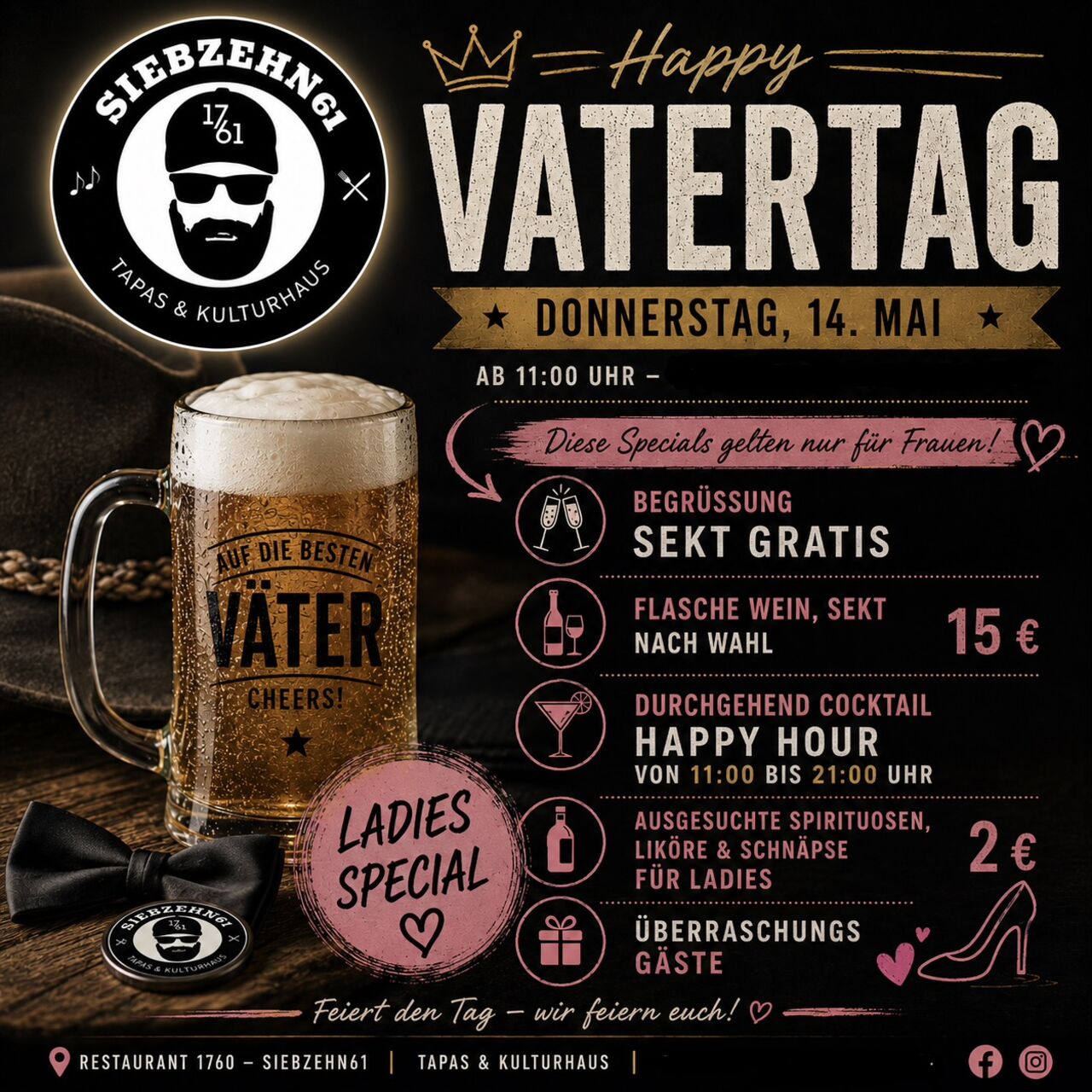 Donnerstag 14.05 Vatertagssession