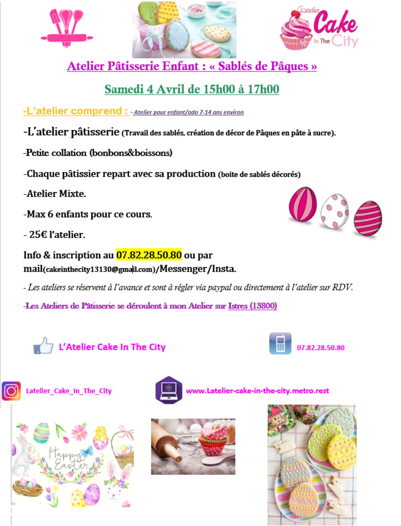Atelier Pâtisserie Enfant : Sablés de Pâques