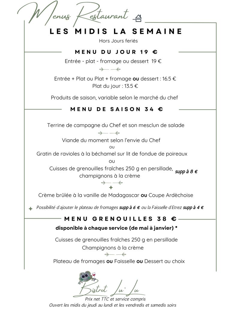 MENU SEMAINE