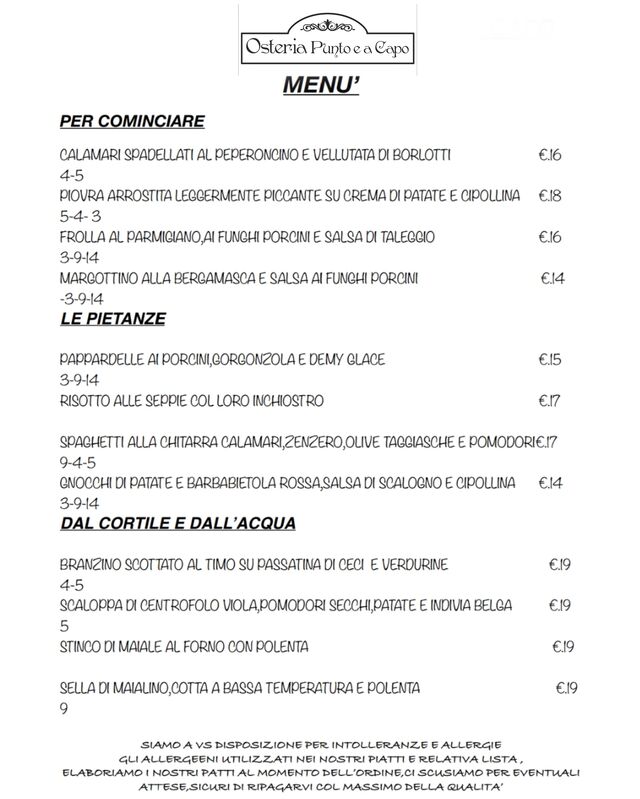 Menu di novembre 2025