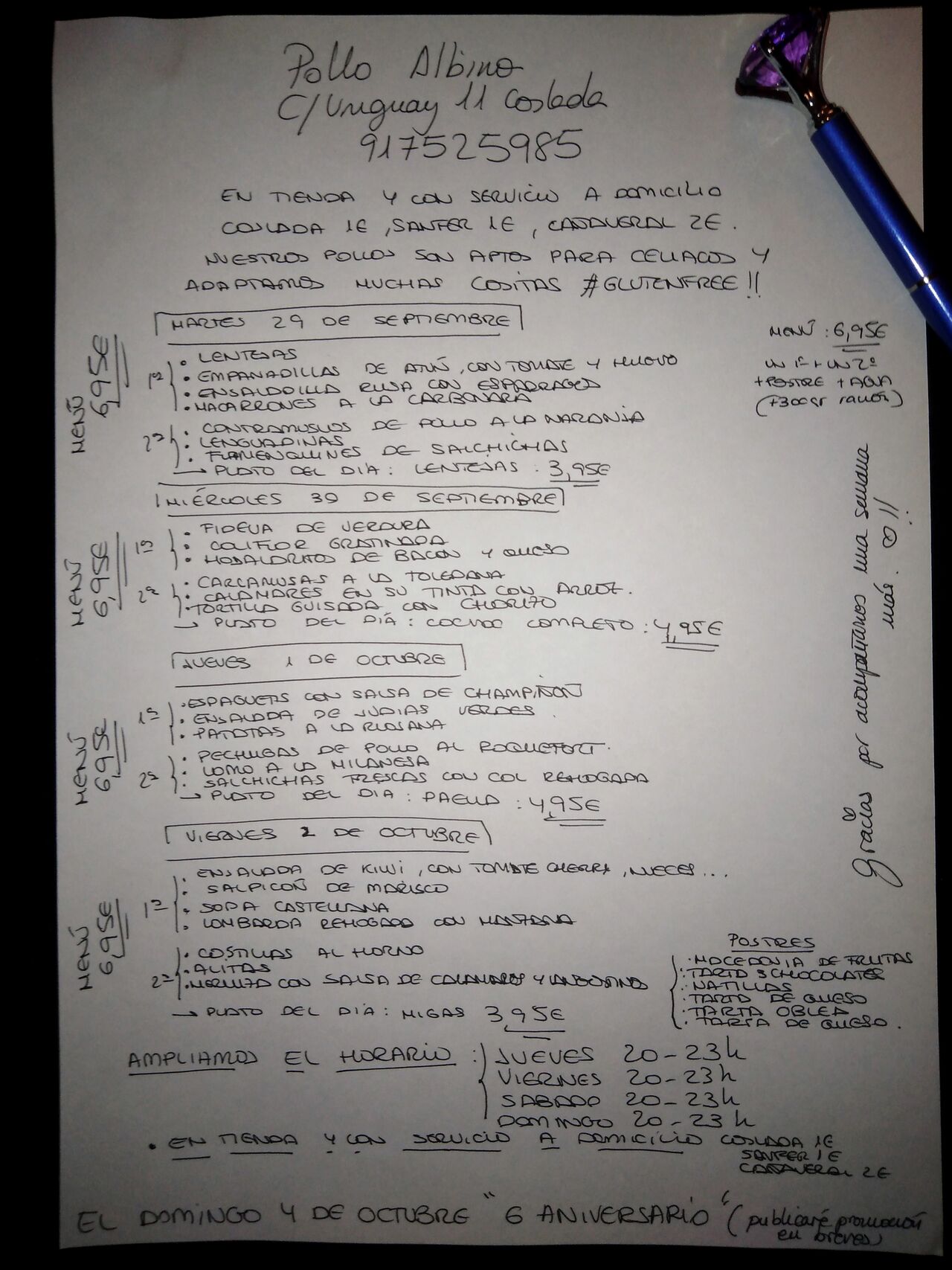 Nuestro menú de esta semana 29nov-2octubre