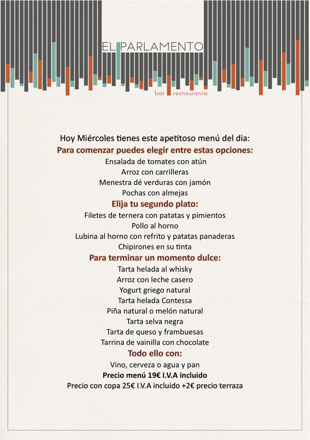 Menú Miércoles 26.08.26