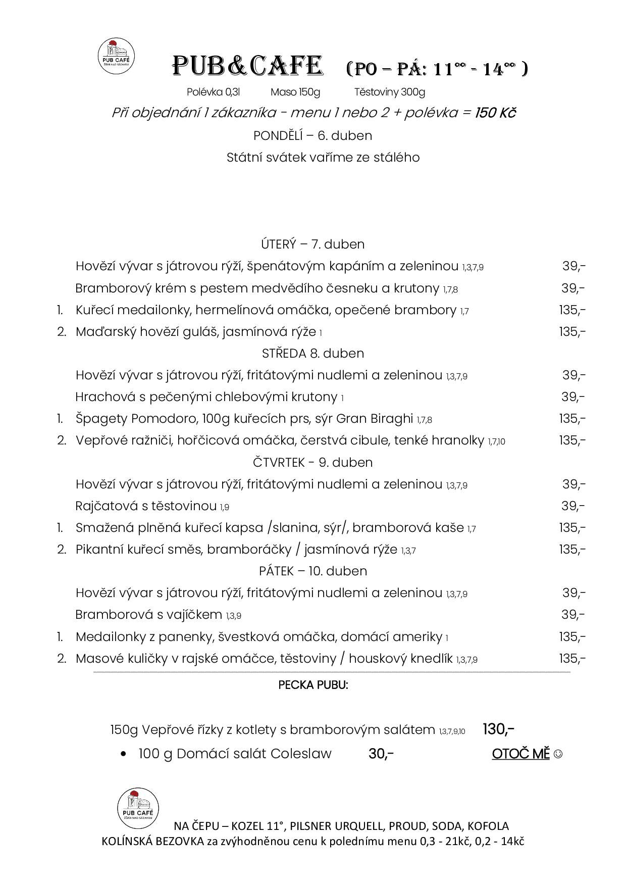 Denní menu od 7.DUBEN