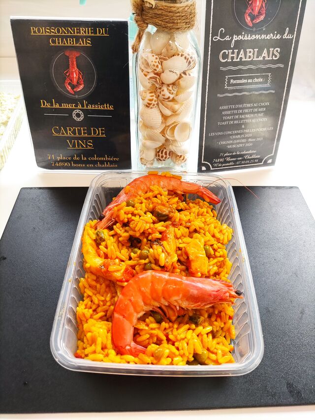 Paëlla de poisson fruit de mer 