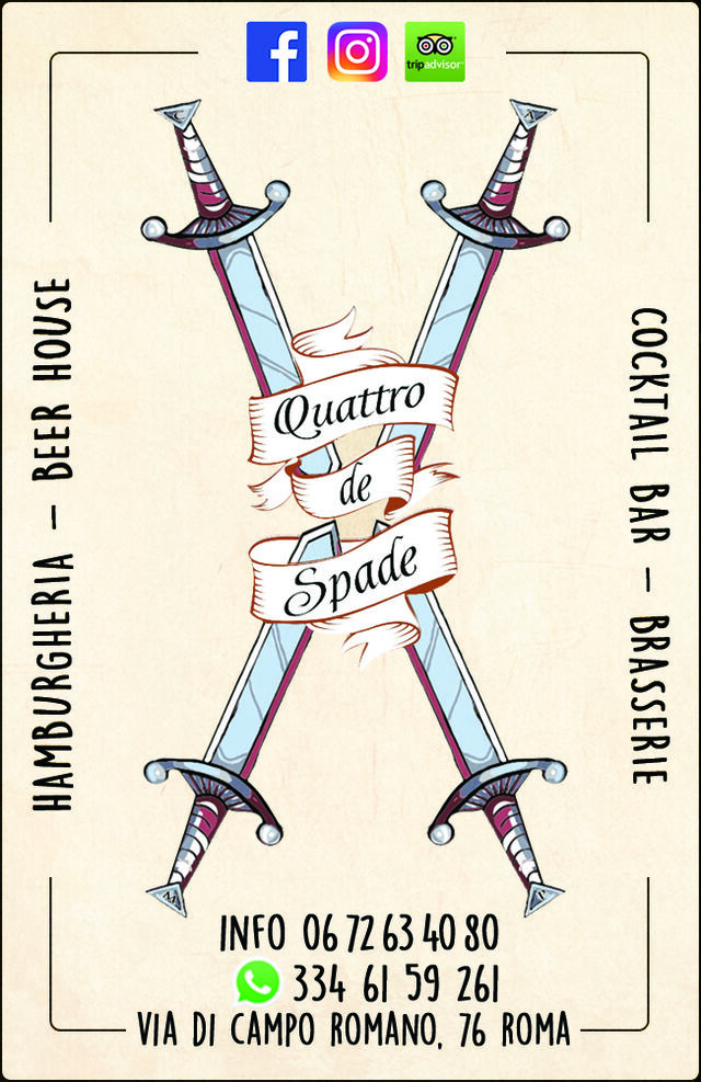 Non dei semplici bigliettini da visita! Scatta una foto alle tue preparazioni assieme al nostro logo e taggaci @quattrodespade !