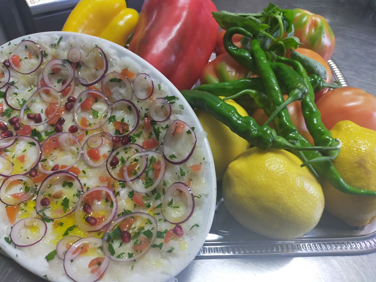 Carpaccio di baccalà con i sapori del nostro orto 