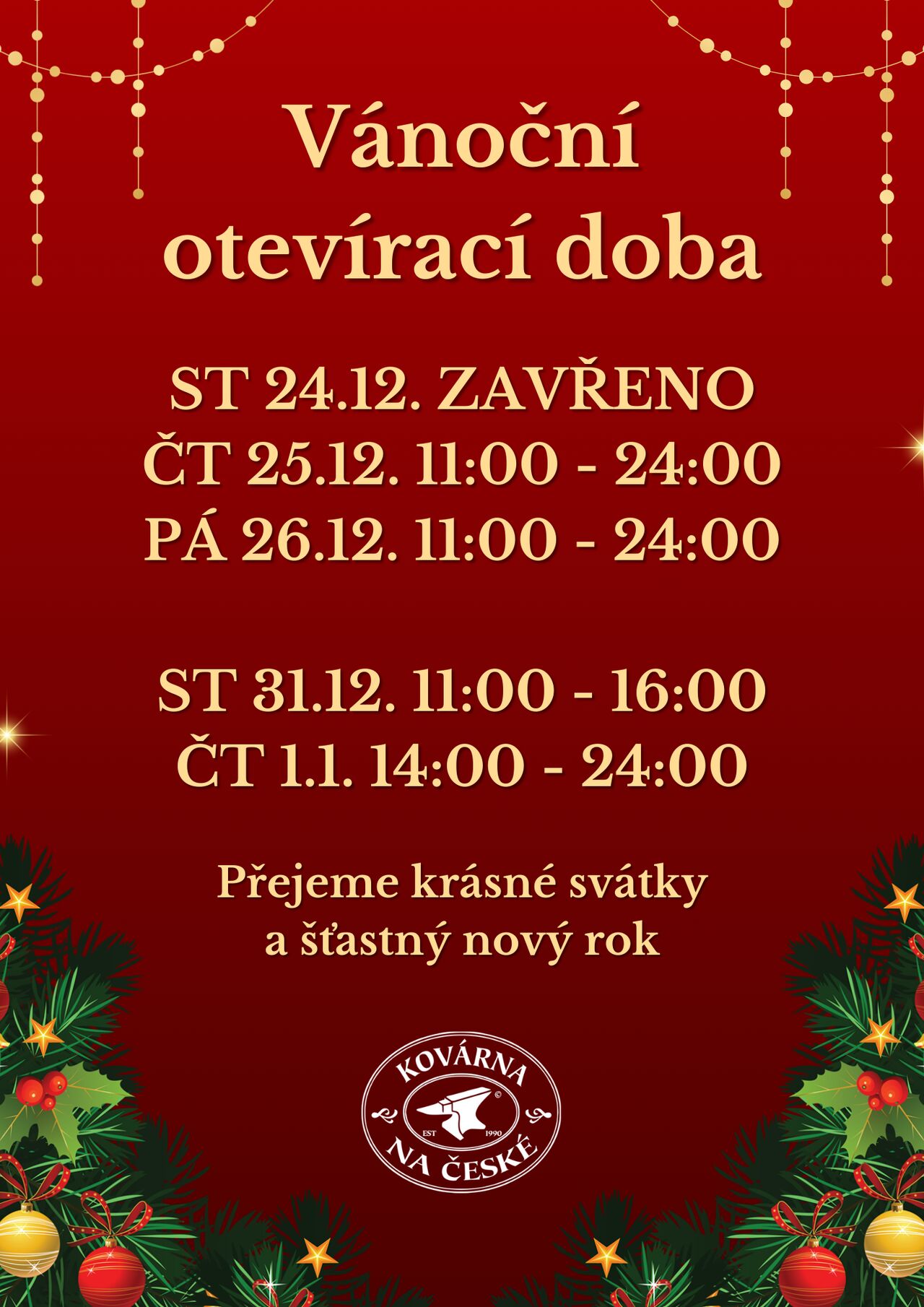 Vánoční otevírací doba