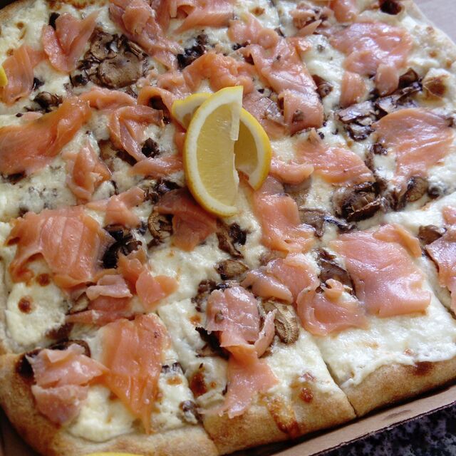 pizza saumon