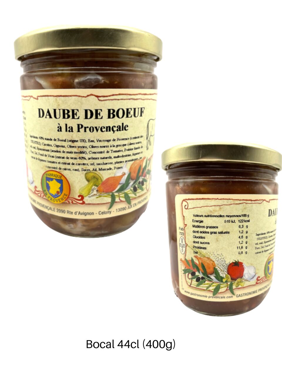 DAUBE DE BOEUF à la Provençale - 400g - 44cl