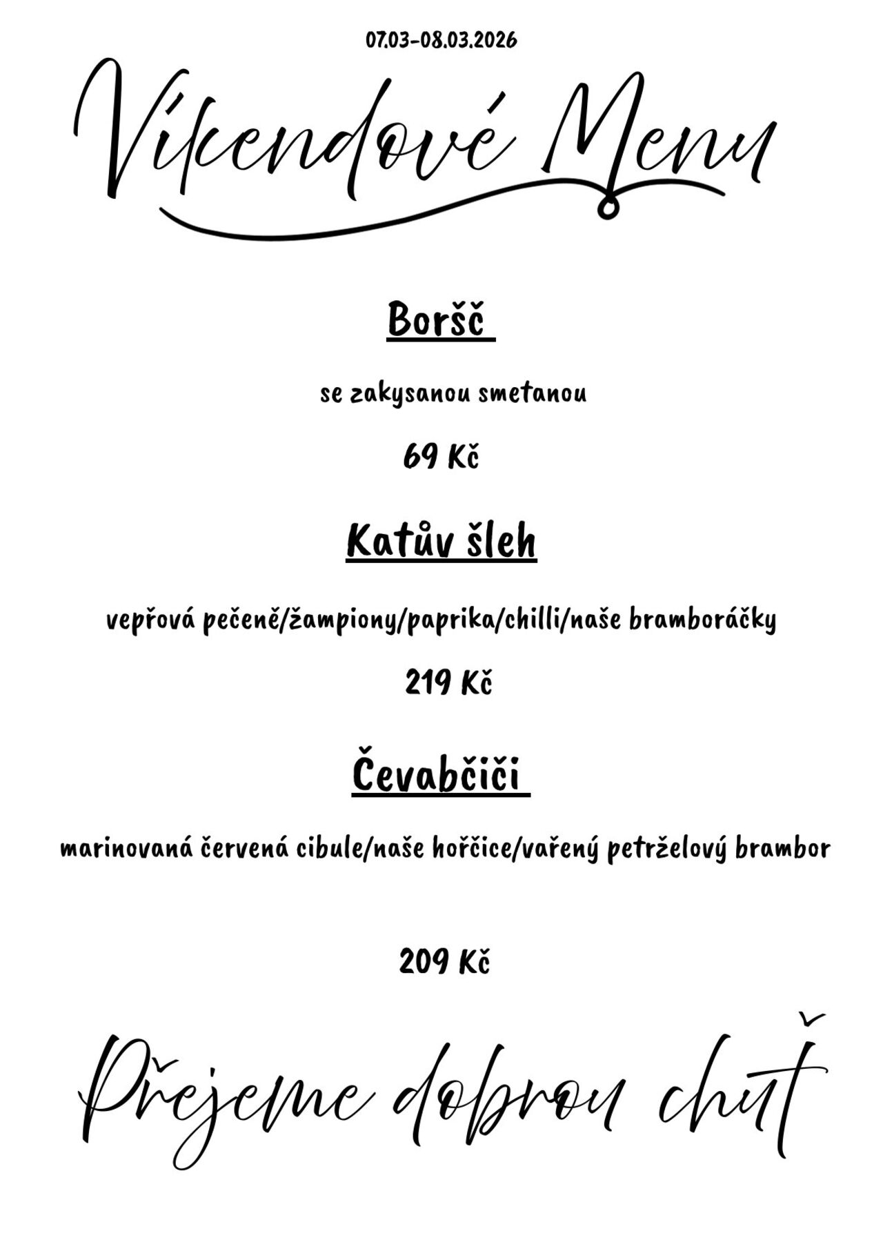 Víkendové menu