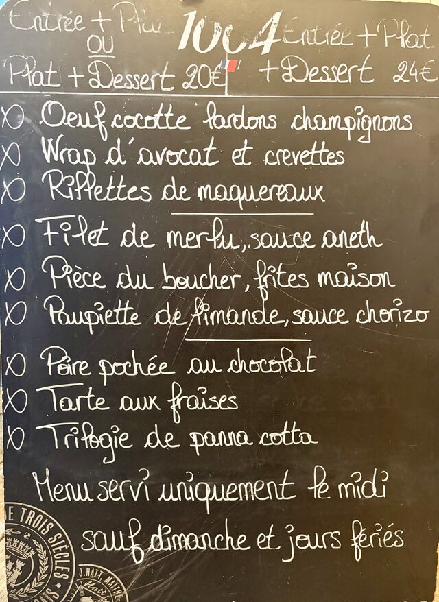 Menu du midi du 30/08 au 05/09