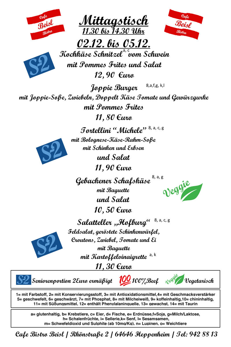 Mittagtisch 02.12.2025 bis 05.12.2025