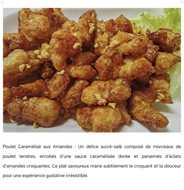 Poulet caramélisé aux amandes 