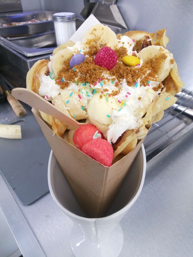 Bubble waffle aux fruits