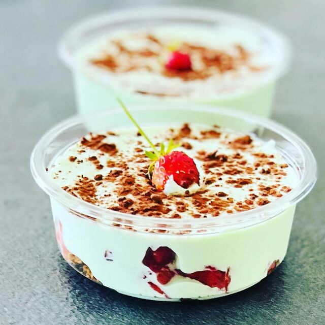 Tiramisu thé matcha fraises
