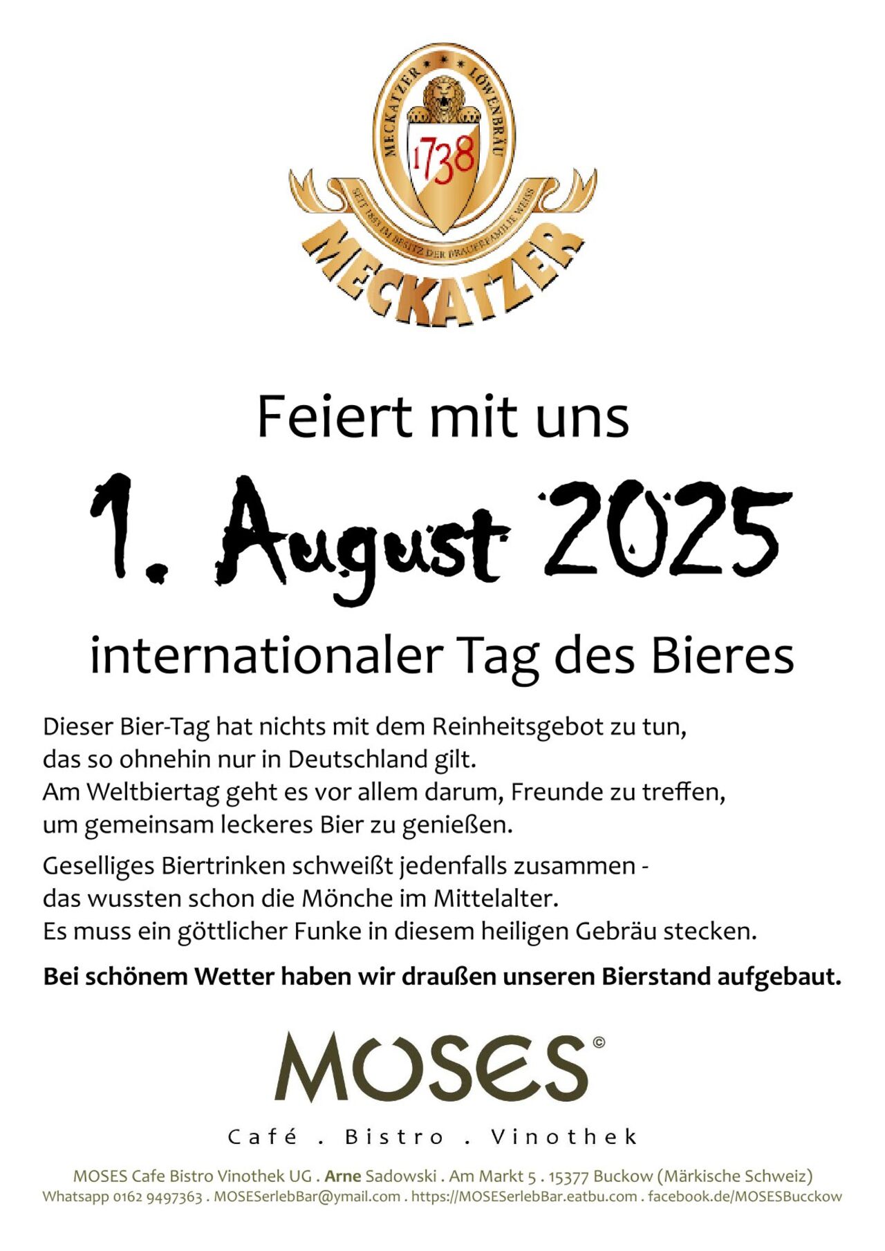 Internationaler Tag des Bieres.