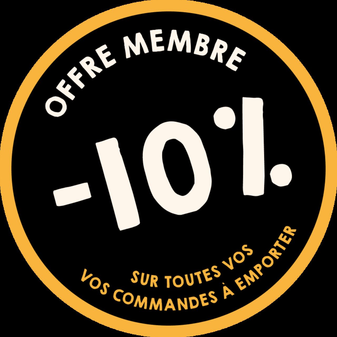 -10% sur les commandes à emporter.