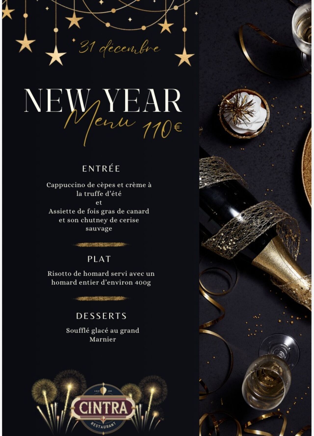 MENU DU 31 DECEMBRE 2026