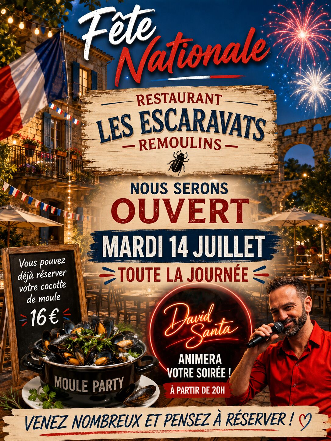 Horaire mardi 14 juillet