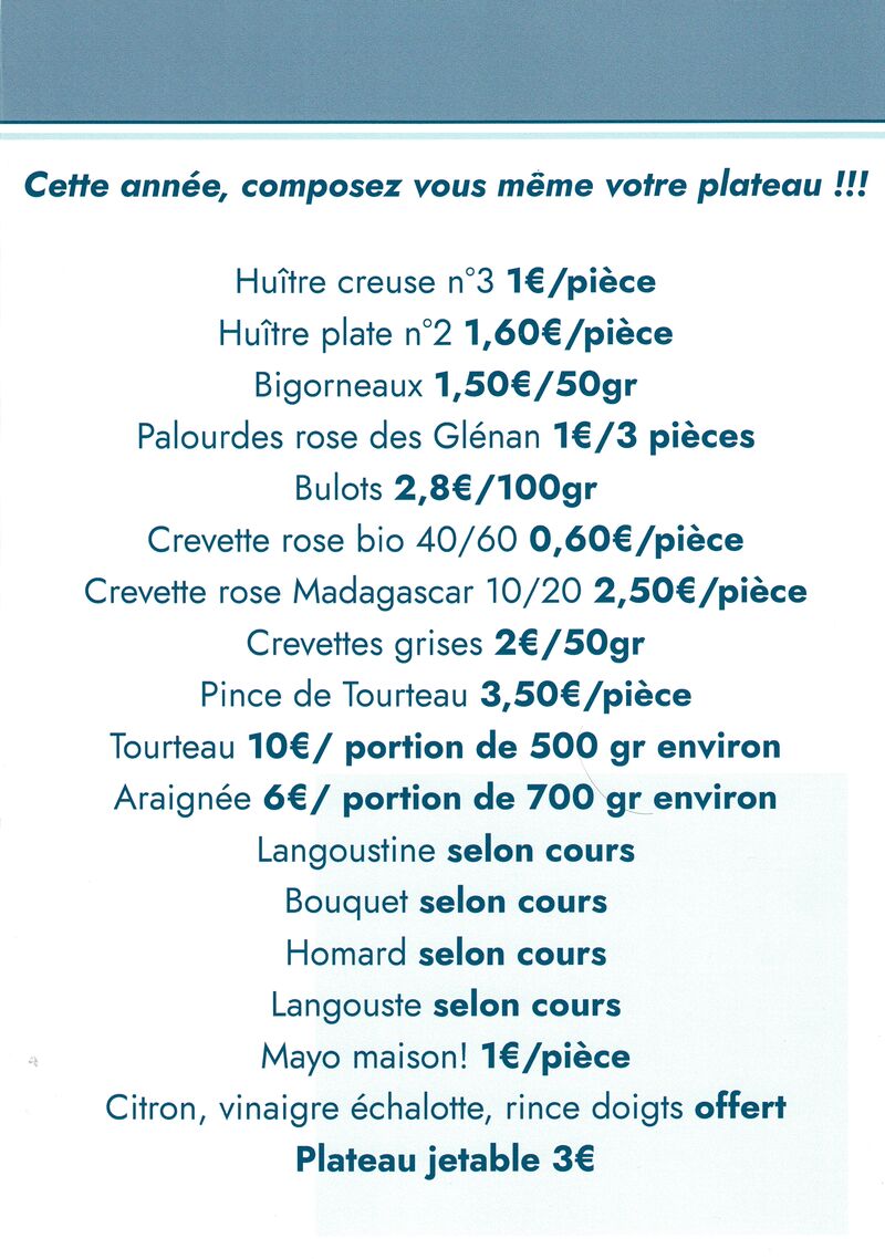 Menu fêtes 2025