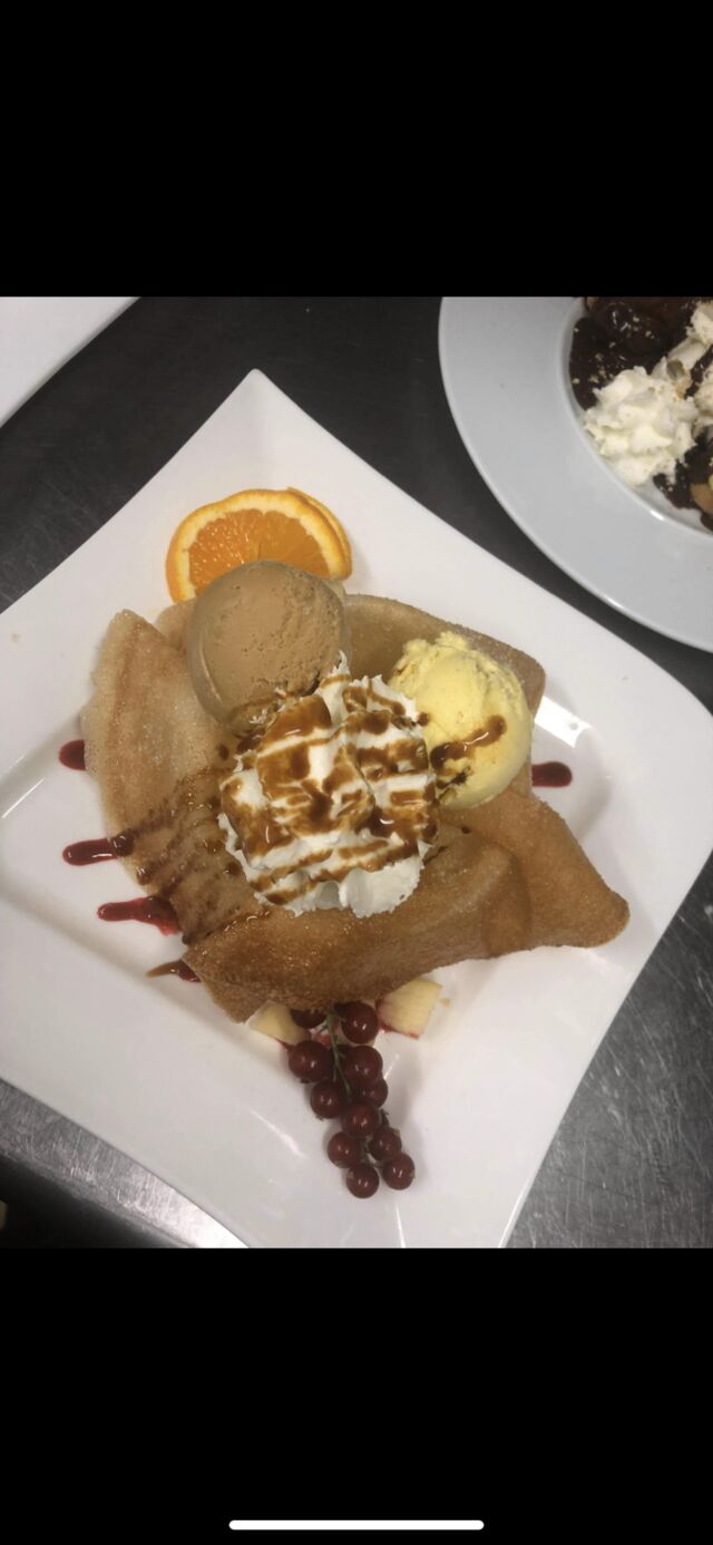 croustillant glacé coulis caramel