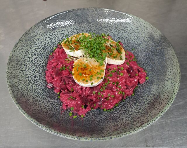 Rauner Risotto mit karamellisiertem Ziegenfrischkäse