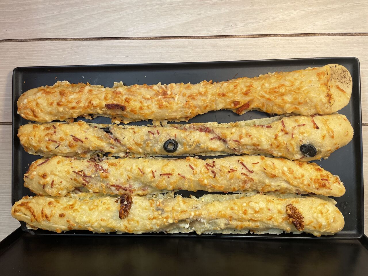 Grignette lardons, chorizo, bleu noix ou lardons olives