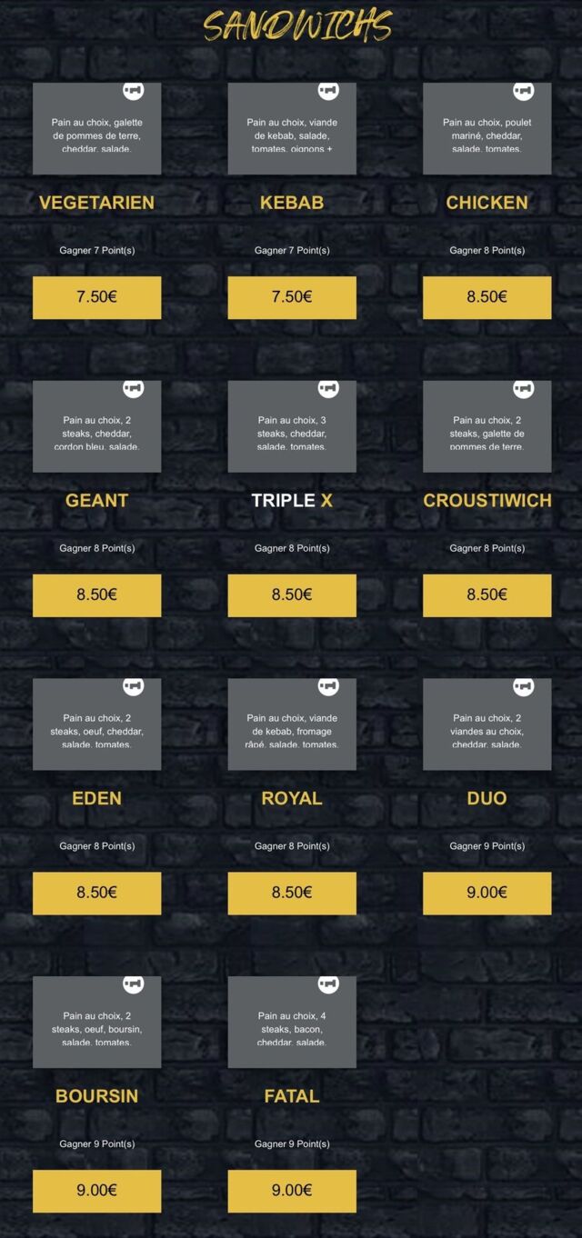 SANDWICHS INGREDIENTS