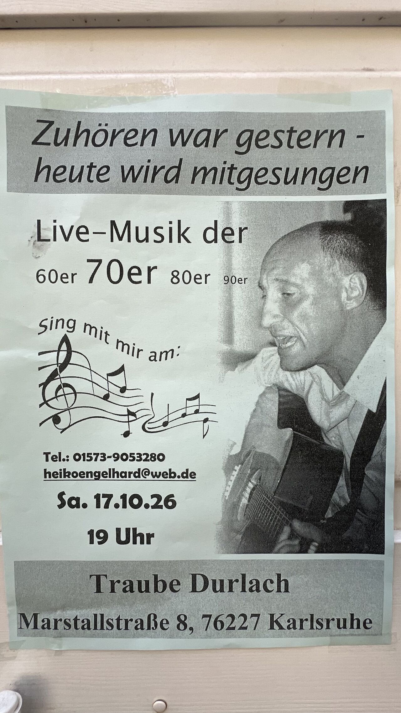 Wirtshaussingen am 17. Oktober