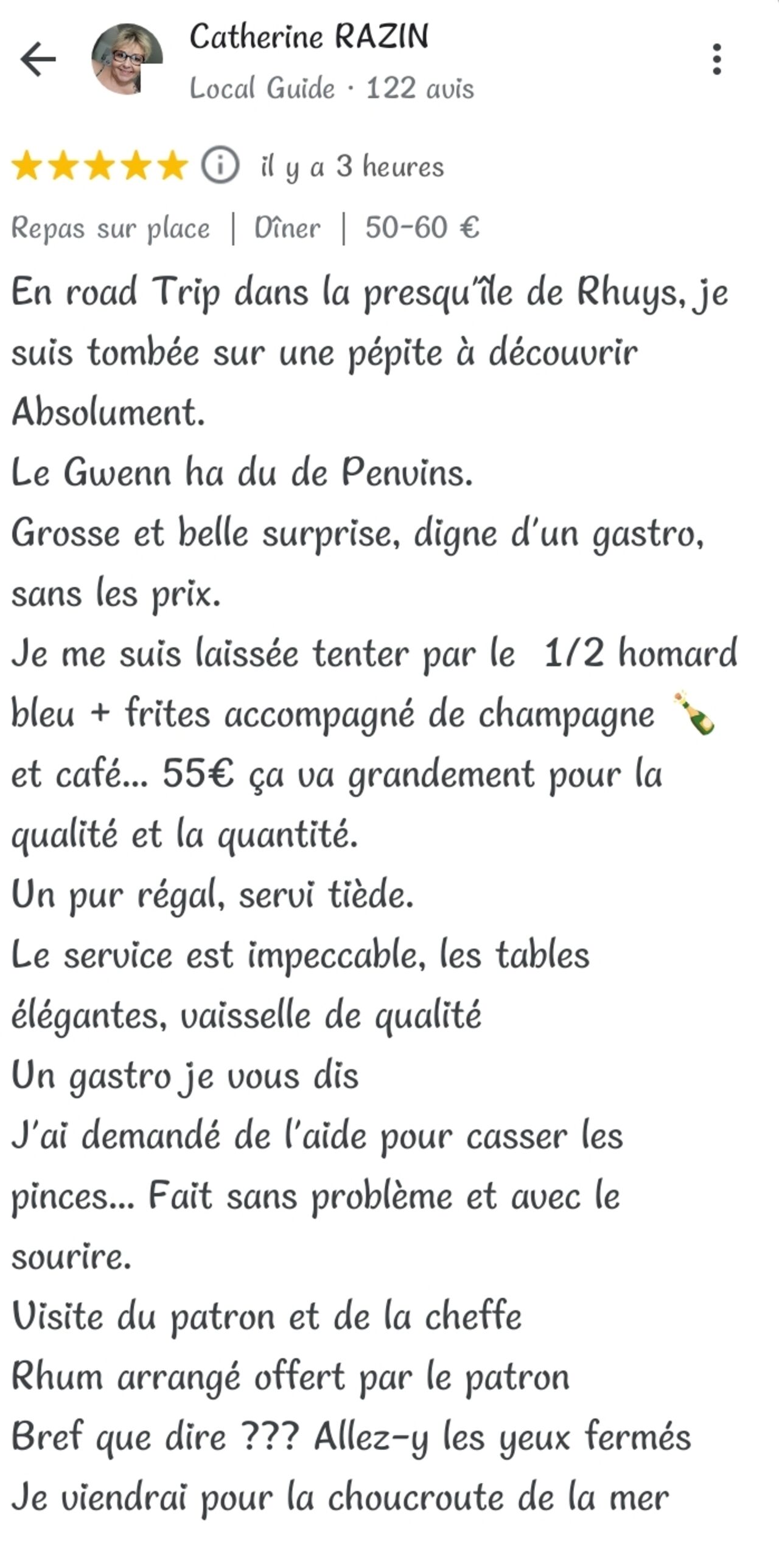 Merci infiniment pour votre avis