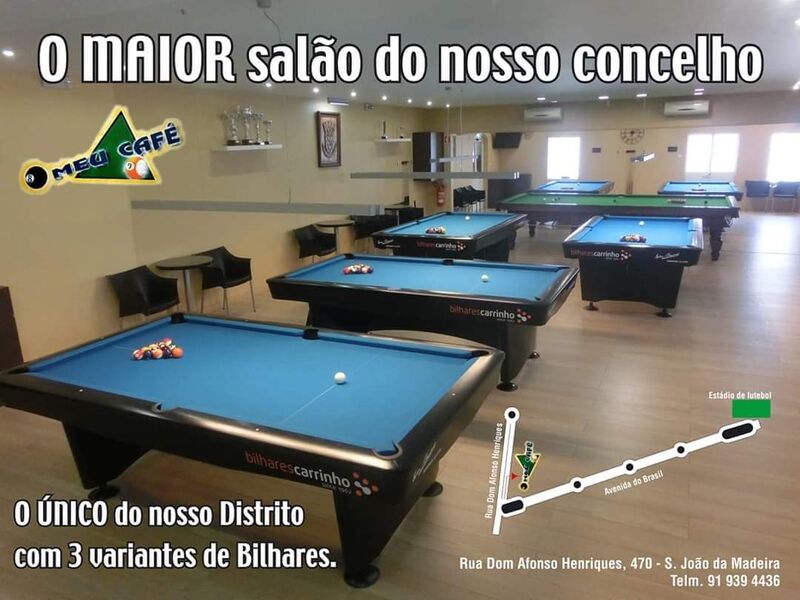 O único salão do concelho com 3 variedades de Bilhar.