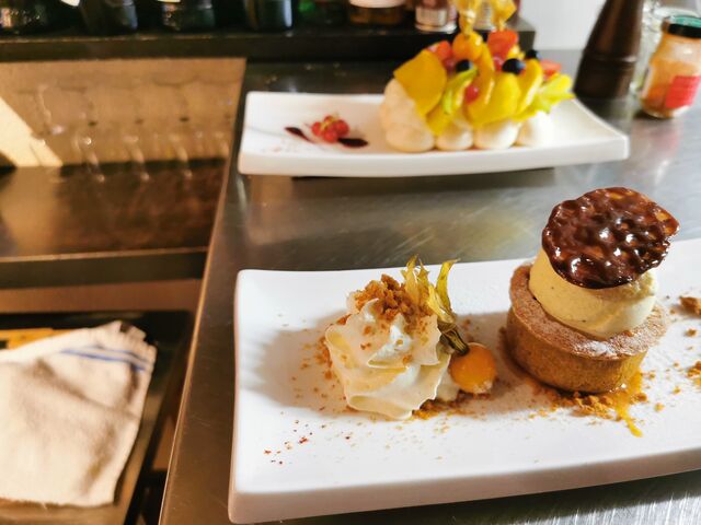 Cœur coulant beurre caramel salé glace vanille bourbon