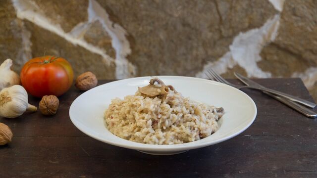 Risotto de setas y jamón