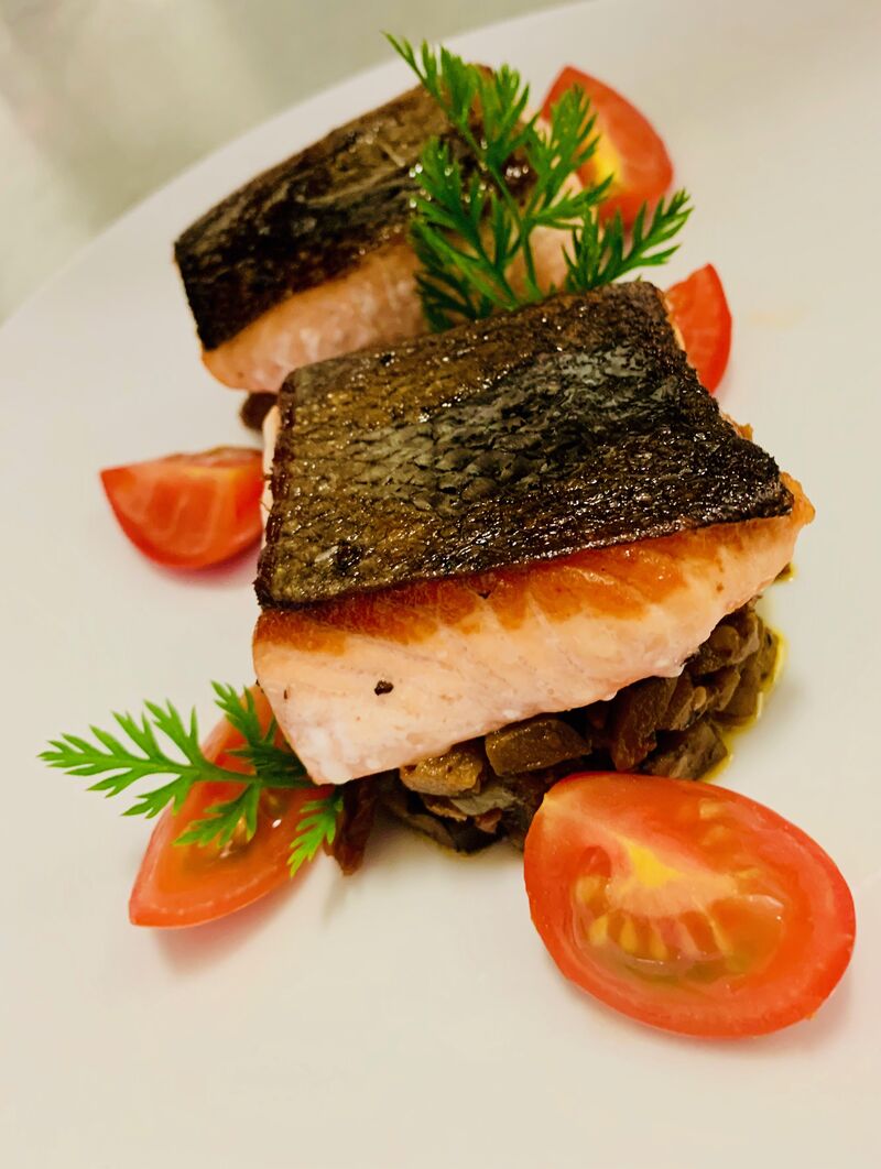 Saumon d'Islande, légumes confits