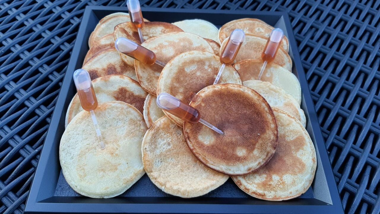 Les pancakes avec son sirop d'érables