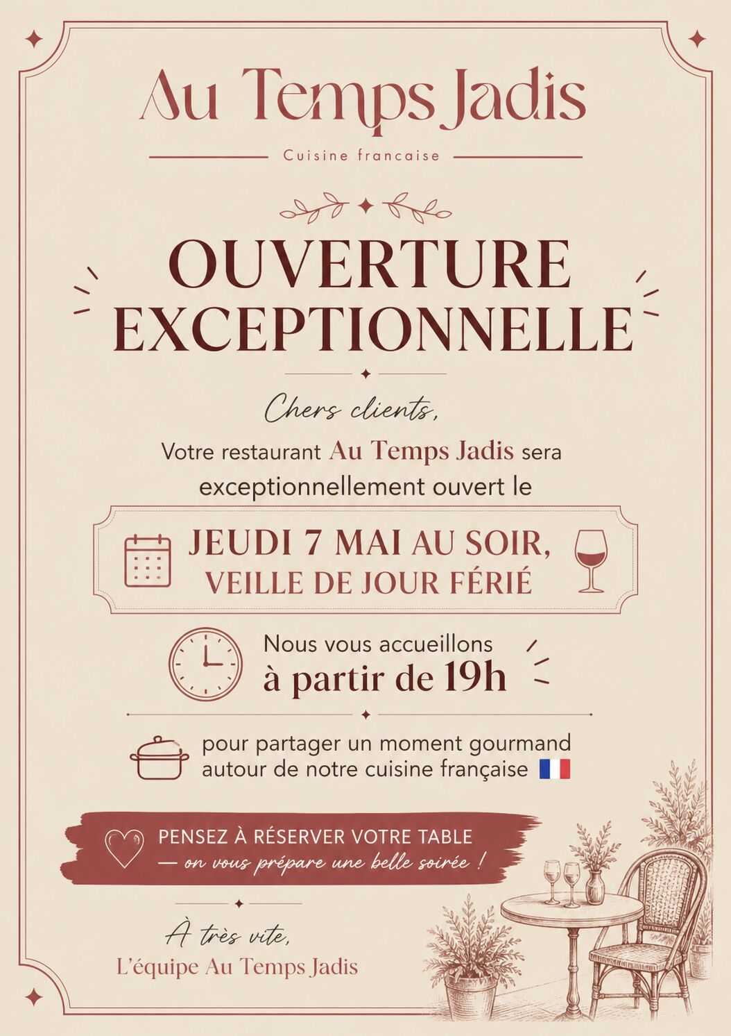 Ouverture exceptionnel 