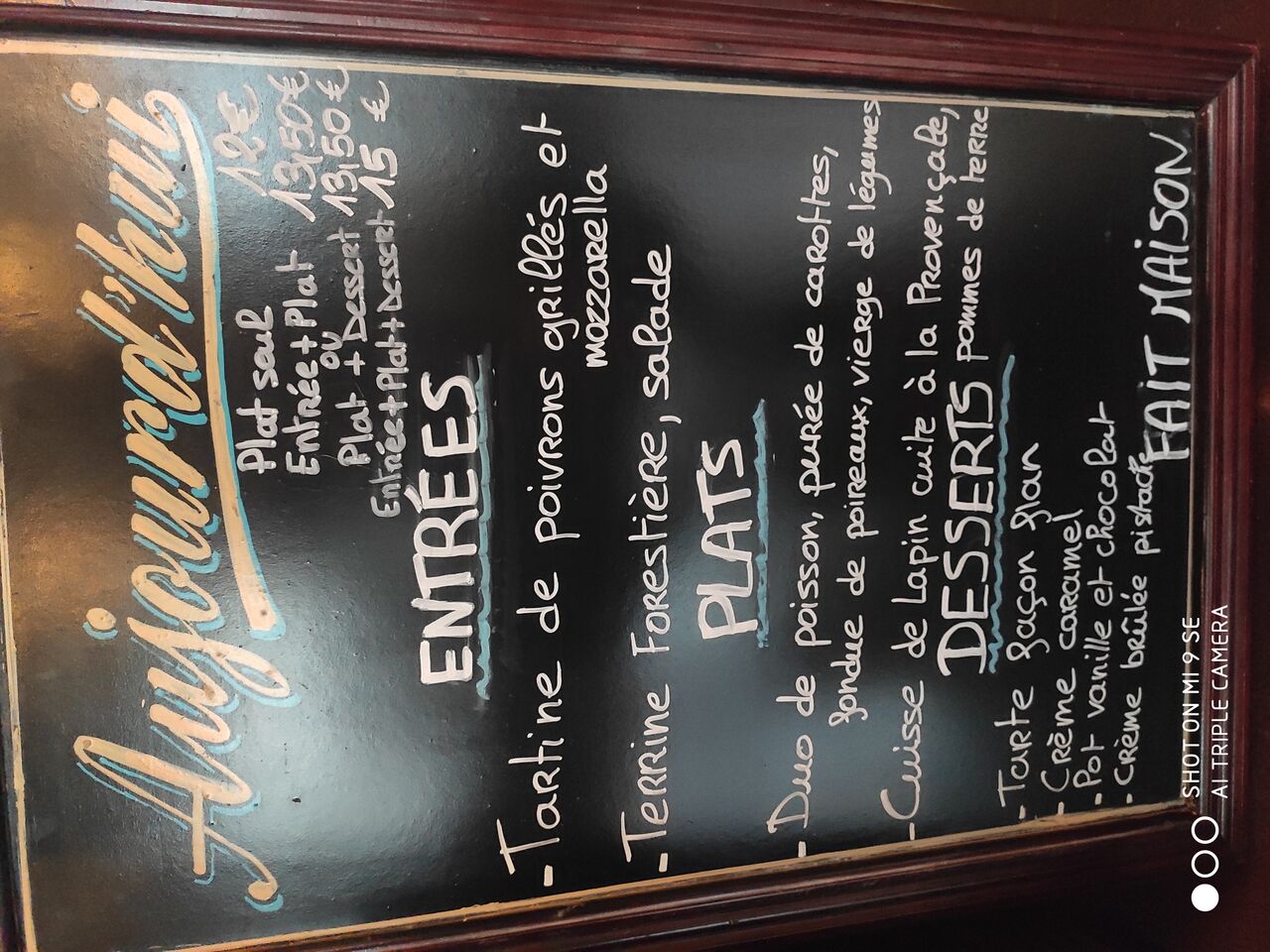Menu du jour