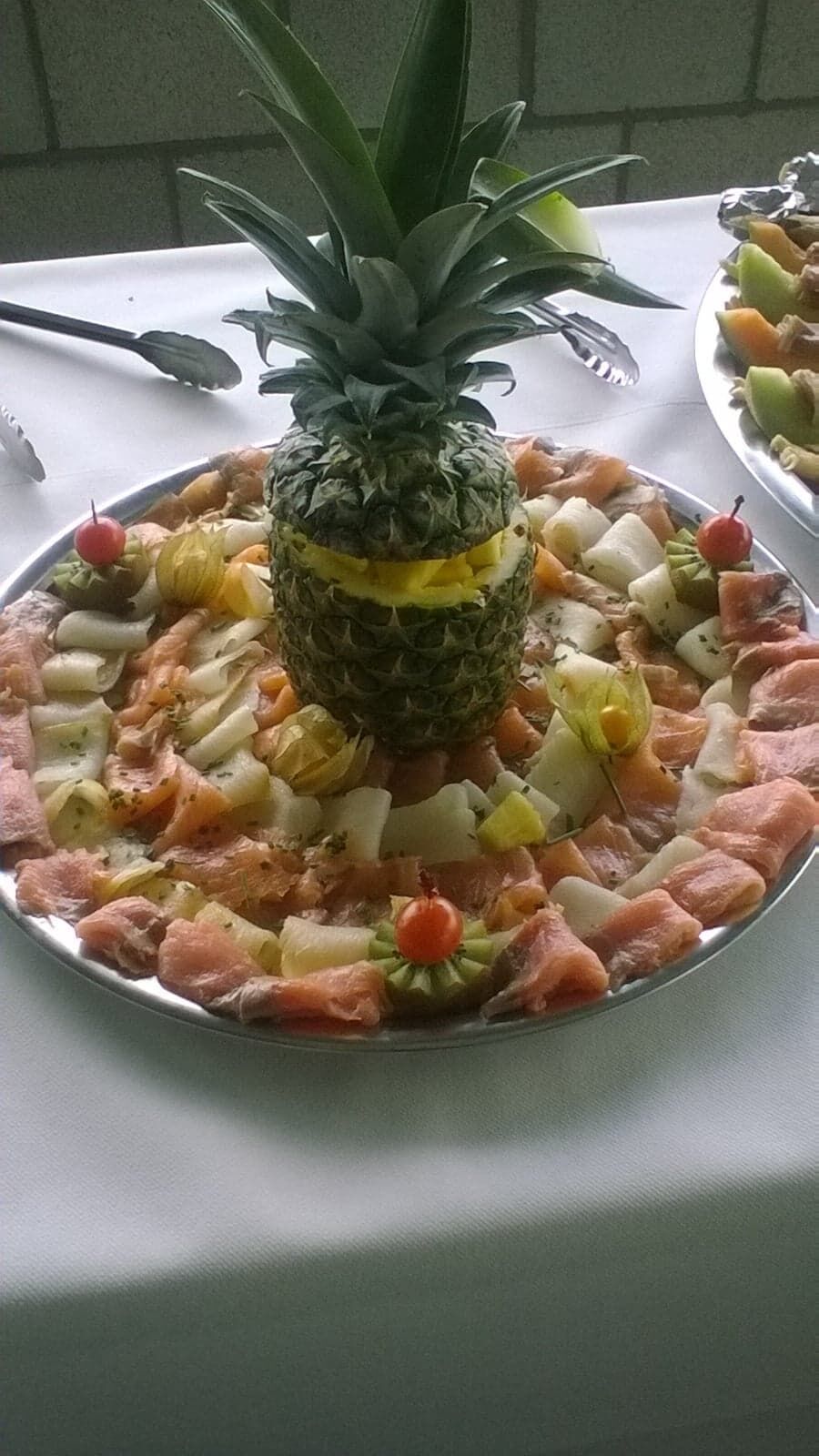 Koud buffet: gerookte zalm en gerookte heilbot