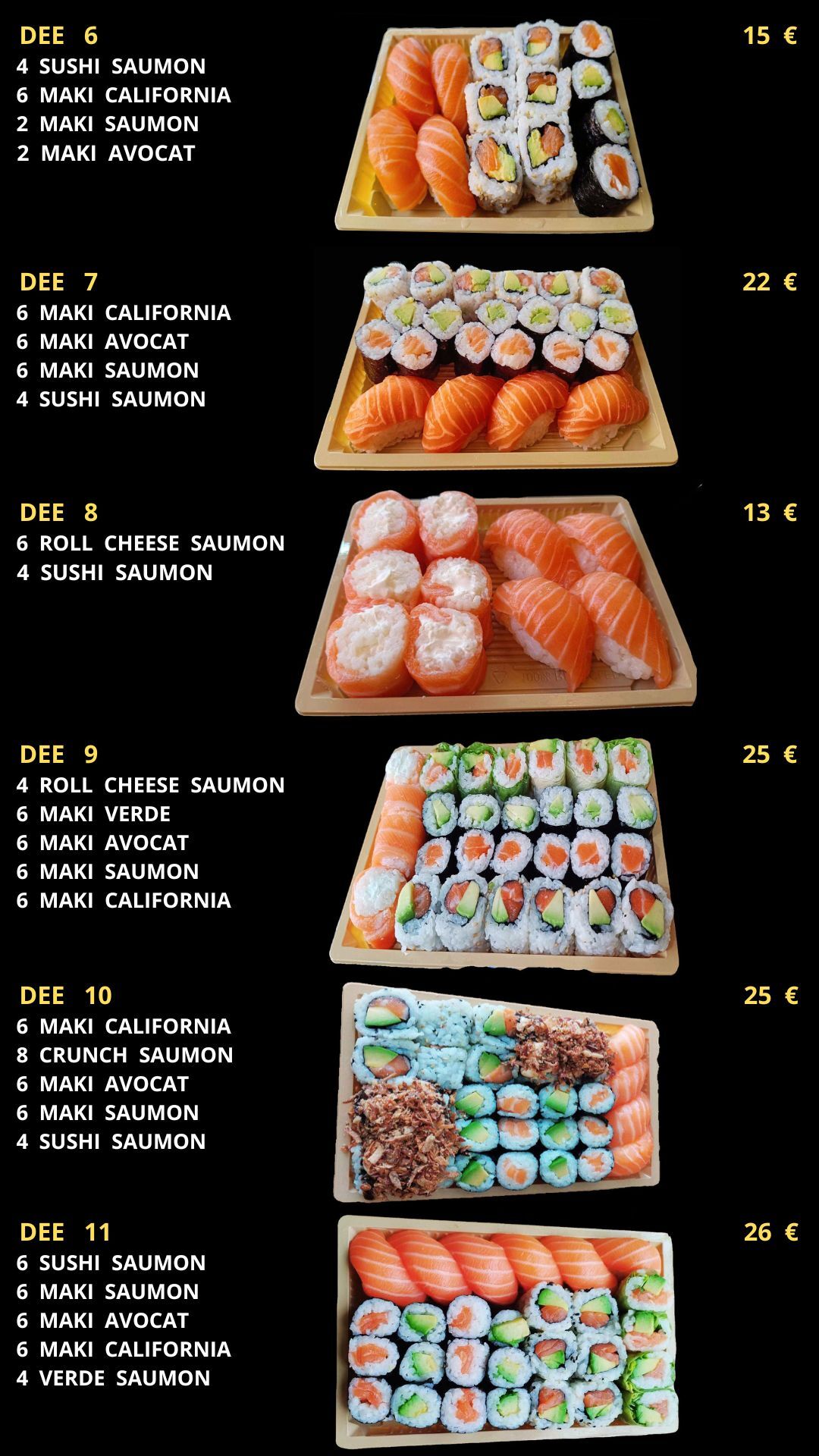 NOS PLATEAUX SUSHIS